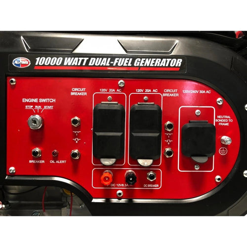 10,000-watt All Power portable generator and dual fuel, G10000EGL model, for petrol and propane