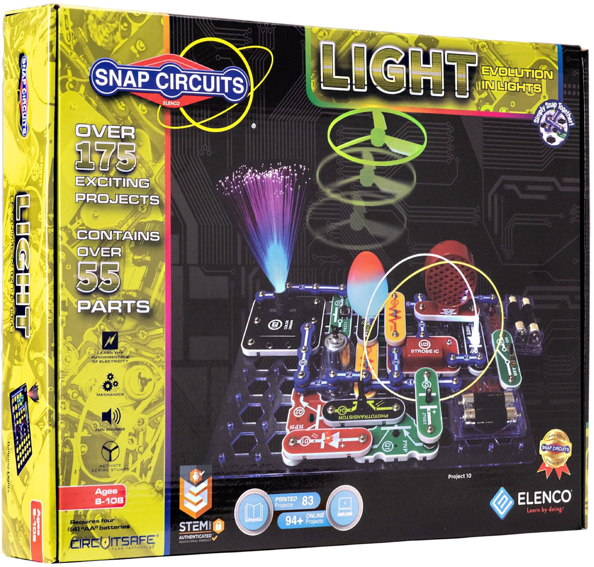 Snap Circuits ® Light SCL175 - 124; Electronic Exploration Kit - 124; More than 175 Projects - 124; STEM Educational Play for 8-year-old children in advance