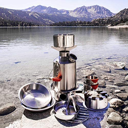 41 oz Ultimate Scout Kelly Kettle Kit. - Stainless Steel kettle for Camping, Silbate Light kettle, Fishing, Hunting, Hiking, Survival Equipment