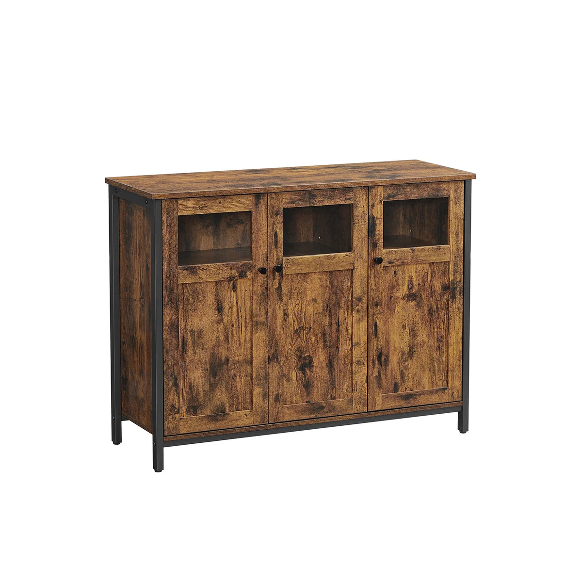 Black and Rustic Brown Storage Wardrobe