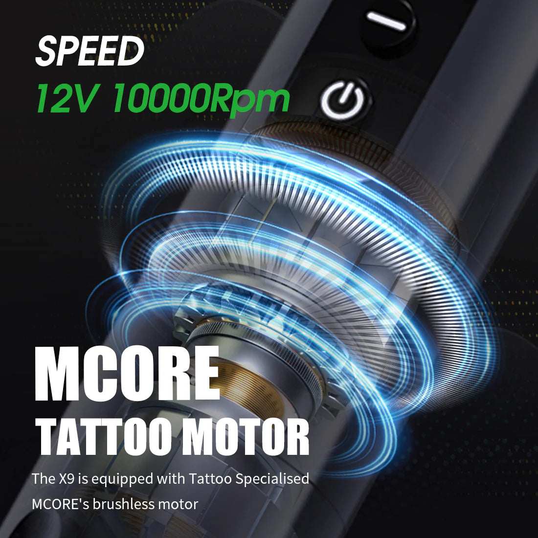 Wireless Dragonhawk X9 Tatuage Machine with 3.5 mm tour