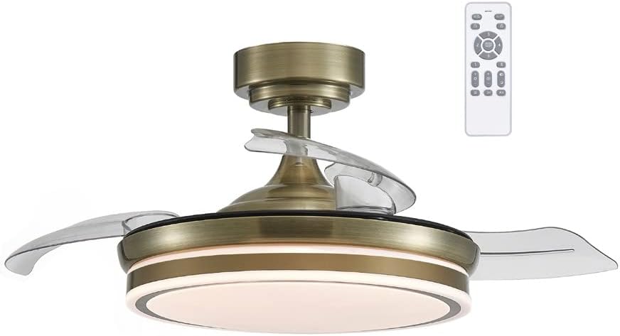 wonderlamp - LED Pearl Mini LED Light Fan, Retractable Asps, Very Silent DC Motor, 3 Adjustable Color Temperatures, 46W, White