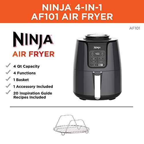 Air Freidora Ninja AF101, 4 Quarters, Black / Grey