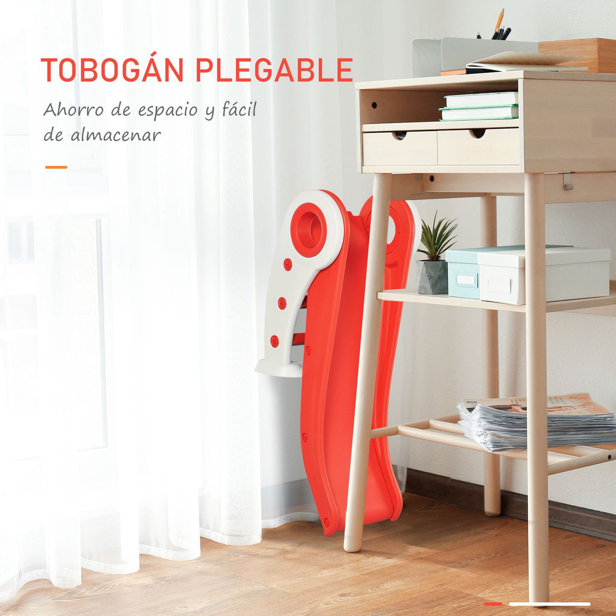 Children's Tobogan with Stairway and Red Ramp Homcom