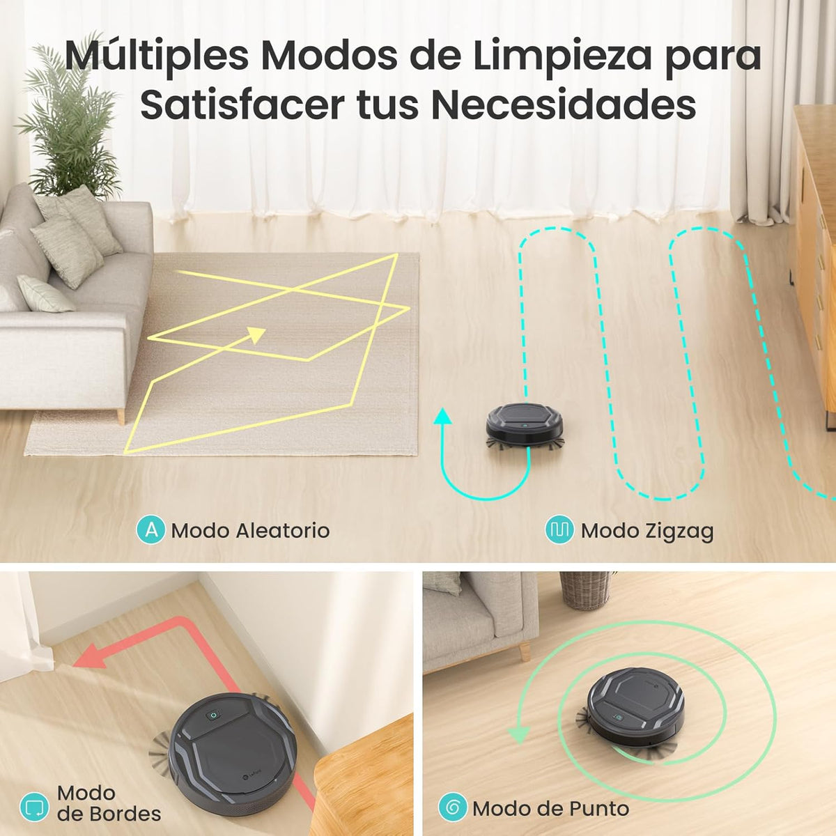 Robot vacuum cleaner LEFANT M210 Pro 2200Pa, 120 minutes of autonomy, WiFi / App / Alexa, Enhanced Anti-collision and Anti-fall sensor, Intelligent, Delgado and Silent Navigation, 6 modes of cleaning