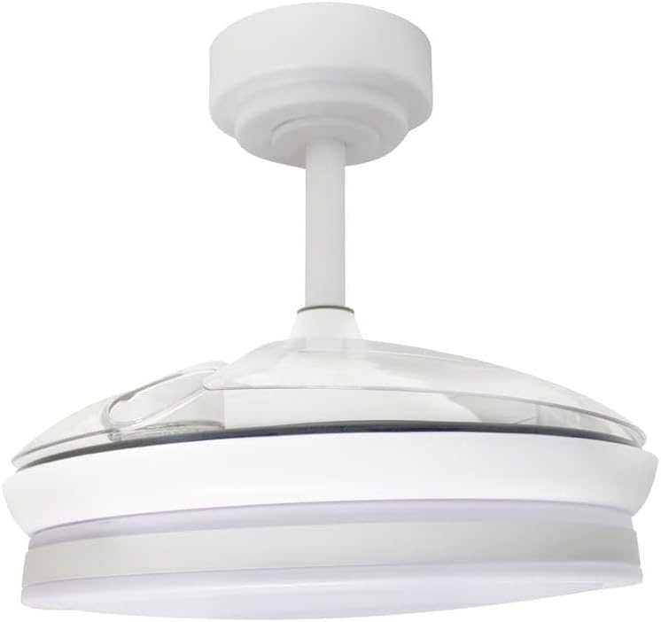 wonderlamp - LED Pearl Mini LED Light Fan, Retractable Asps, Very Silent DC Motor, 3 Adjustable Color Temperatures, 46W, White
