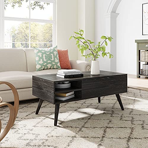 WLIVE Centre table with high cover, Hidden compartment and Adjustable storage shelf