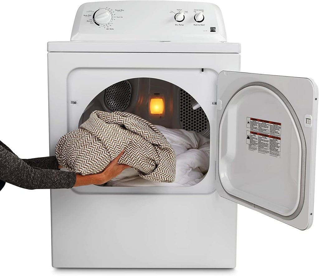 Kenmore Electric Dryer of 29 ″ Border Load with Wrinkle Guard Technology and Total capacity of 7.0 Cubic feet, White
