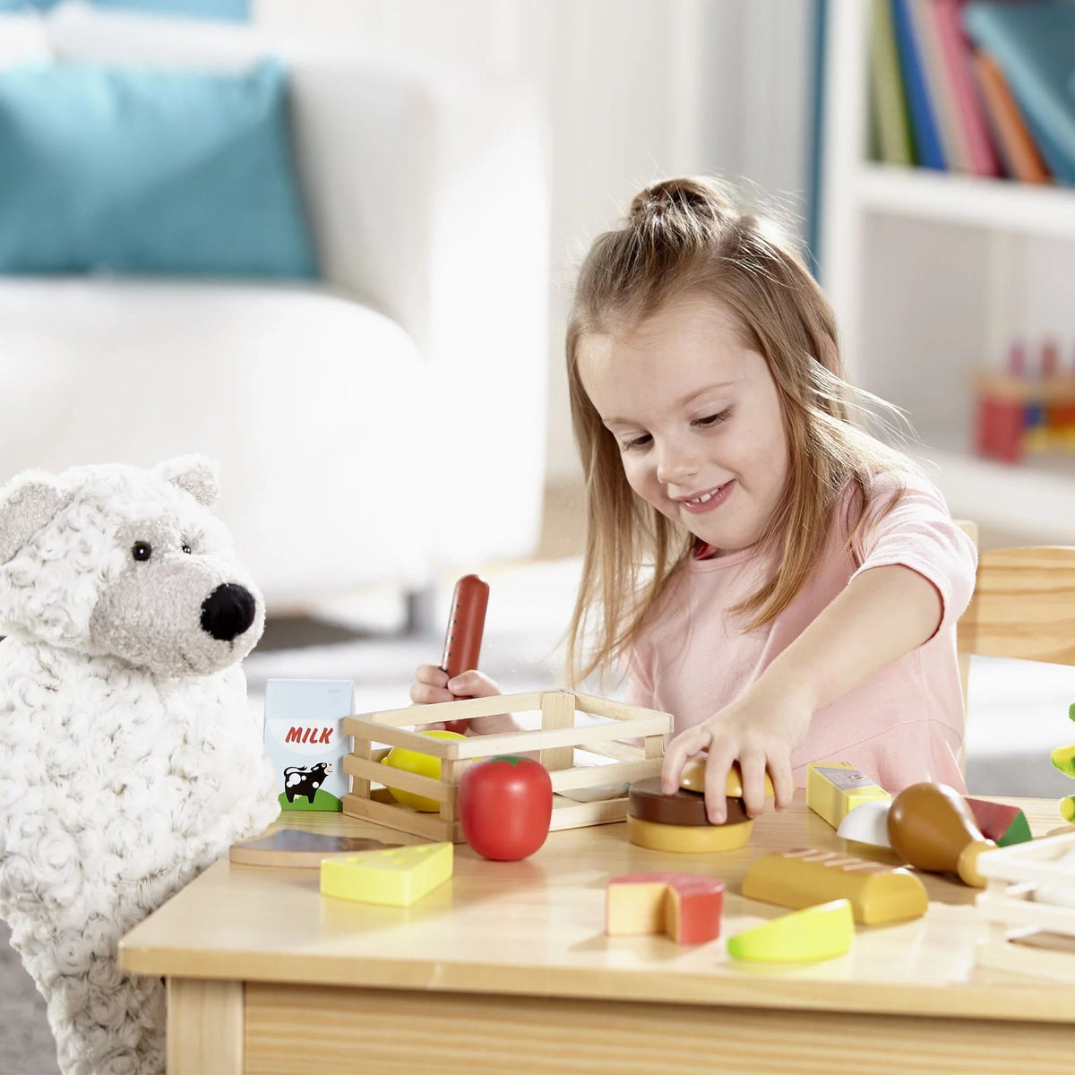 Melissa & Doug Food Groups - 21 Wood Parts and 4 Boxes, Multicolor