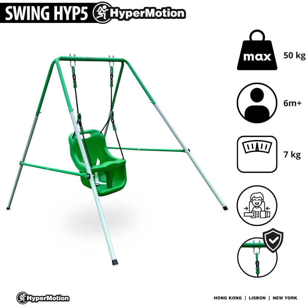 Baby swing + 6 months, 25 Kg Max, Baby swing for internal and external use, Adjustable height