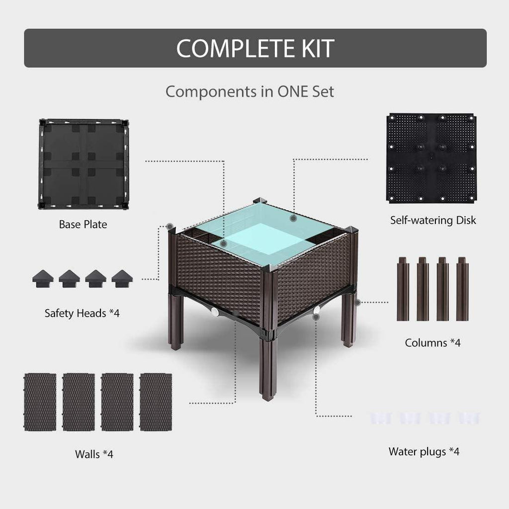 High Plastic Garden Kit for Plants and Vegetables - Set of 4