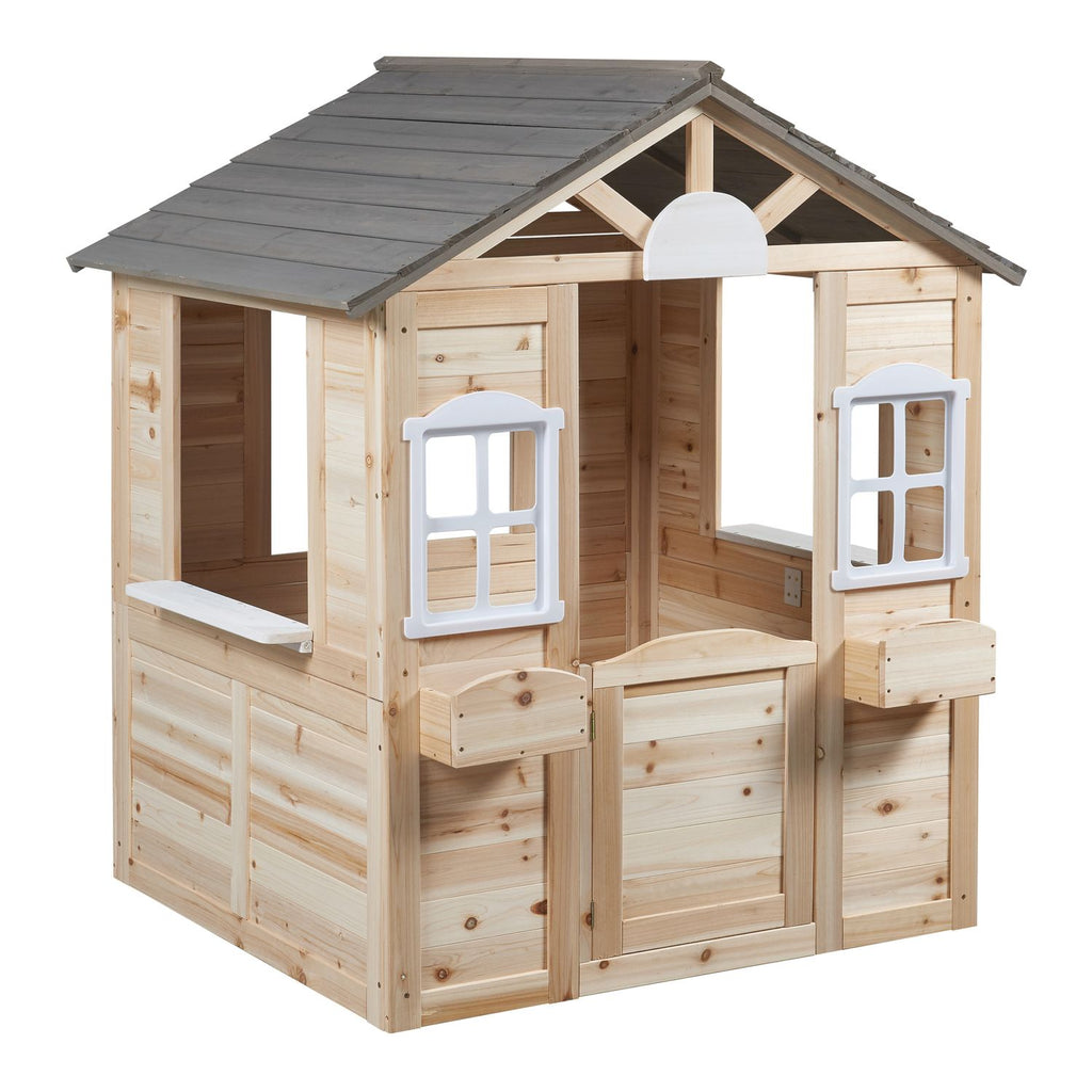 Casita Infantil Acciano Abeto Wood 131x113x97 Cm - Natural [casa.pro]
