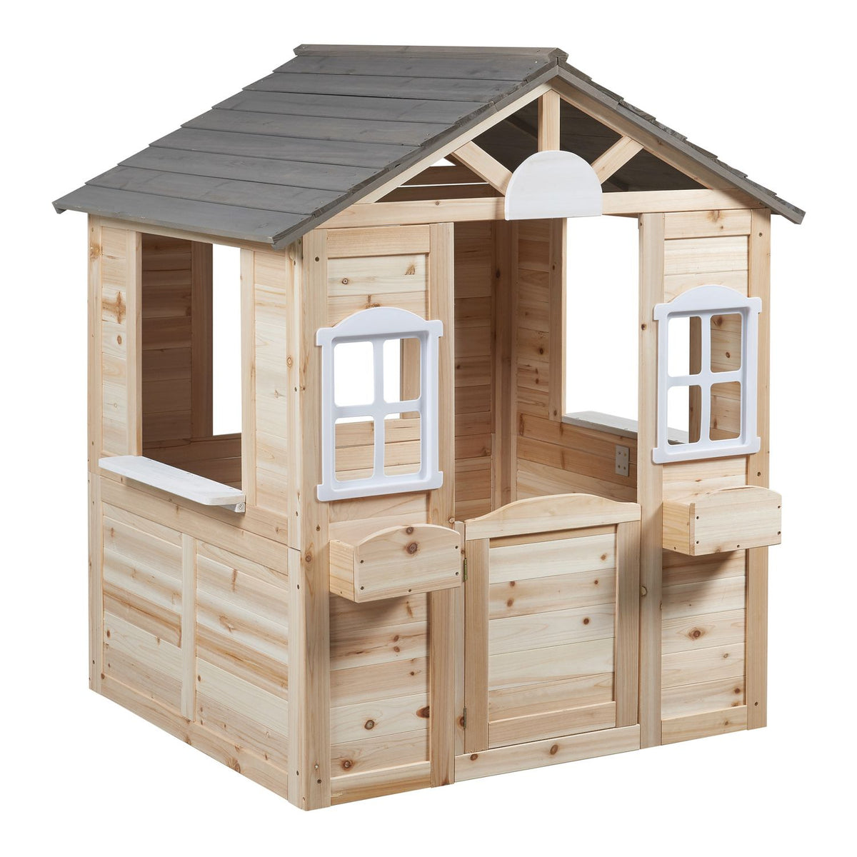 Casita Infantil Acciano Abeto Wood 131x113x97 Cm - Natural [casa.pro]
