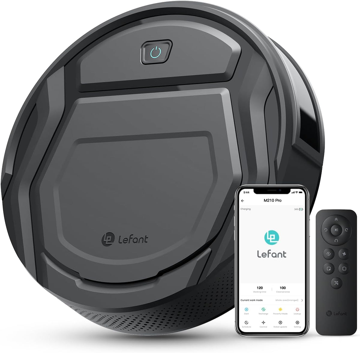 Robot vacuum cleaner LEFANT M210 Pro 2200Pa, 120 minutes of autonomy, WiFi / App / Alexa, Enhanced Anti-collision and Anti-fall sensor, Intelligent, Delgado and Silent Navigation, 6 modes of cleaning