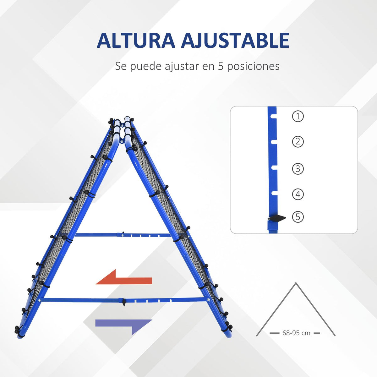 Plegable and Adjustable Rebound Network in Homcom angle 100x95x90 Cm Blue