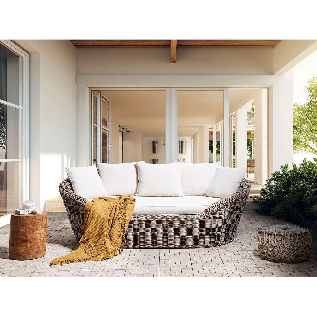 Natural Sofa for Boho Style Garden Made in Natural Rouse With Cava Cogs - Natural