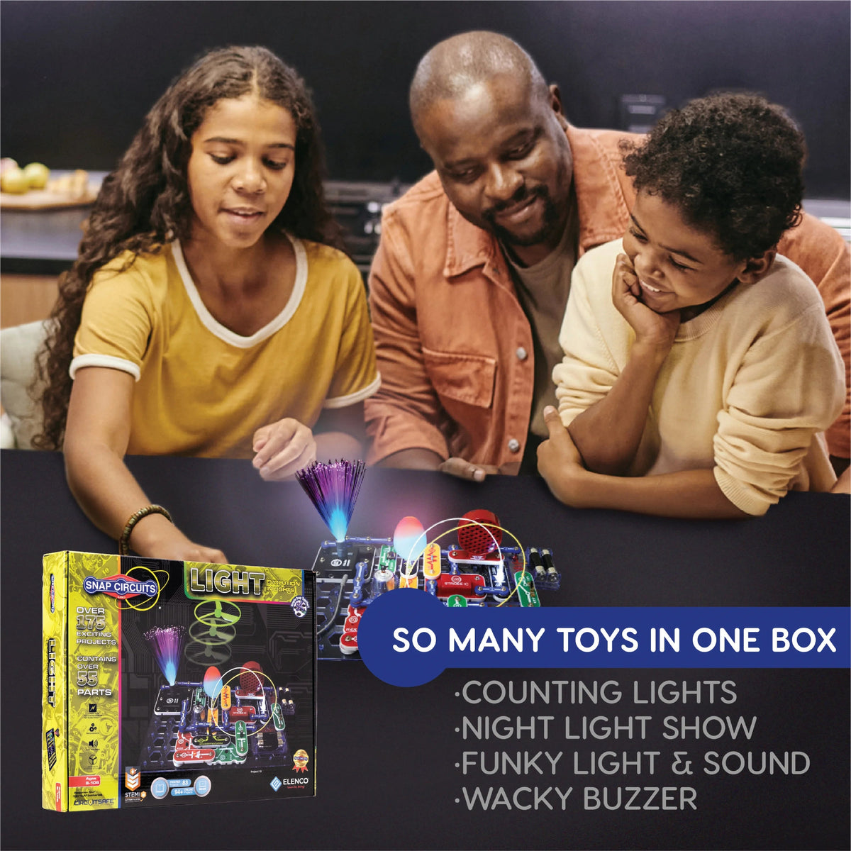 Snap Circuits ® Light SCL175 - 124; Electronic Exploration Kit - 124; More than 175 Projects - 124; STEM Educational Play for 8-year-old children in advance
