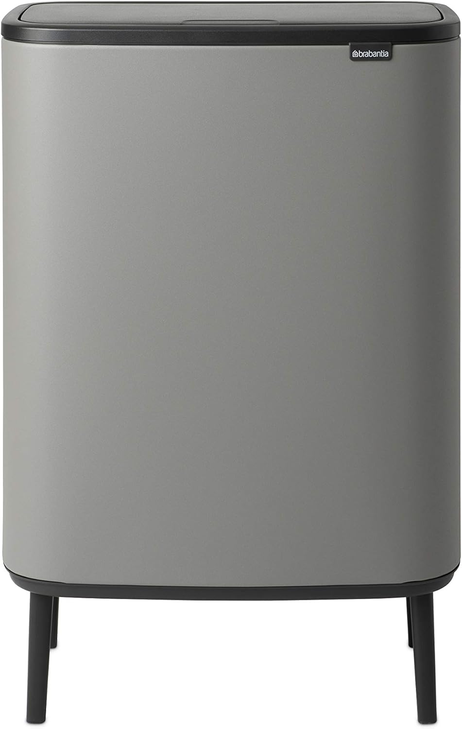 Brabantia Bo Hi Touch opening mechanism with one touch, Duct with legs 2 x 30L, white