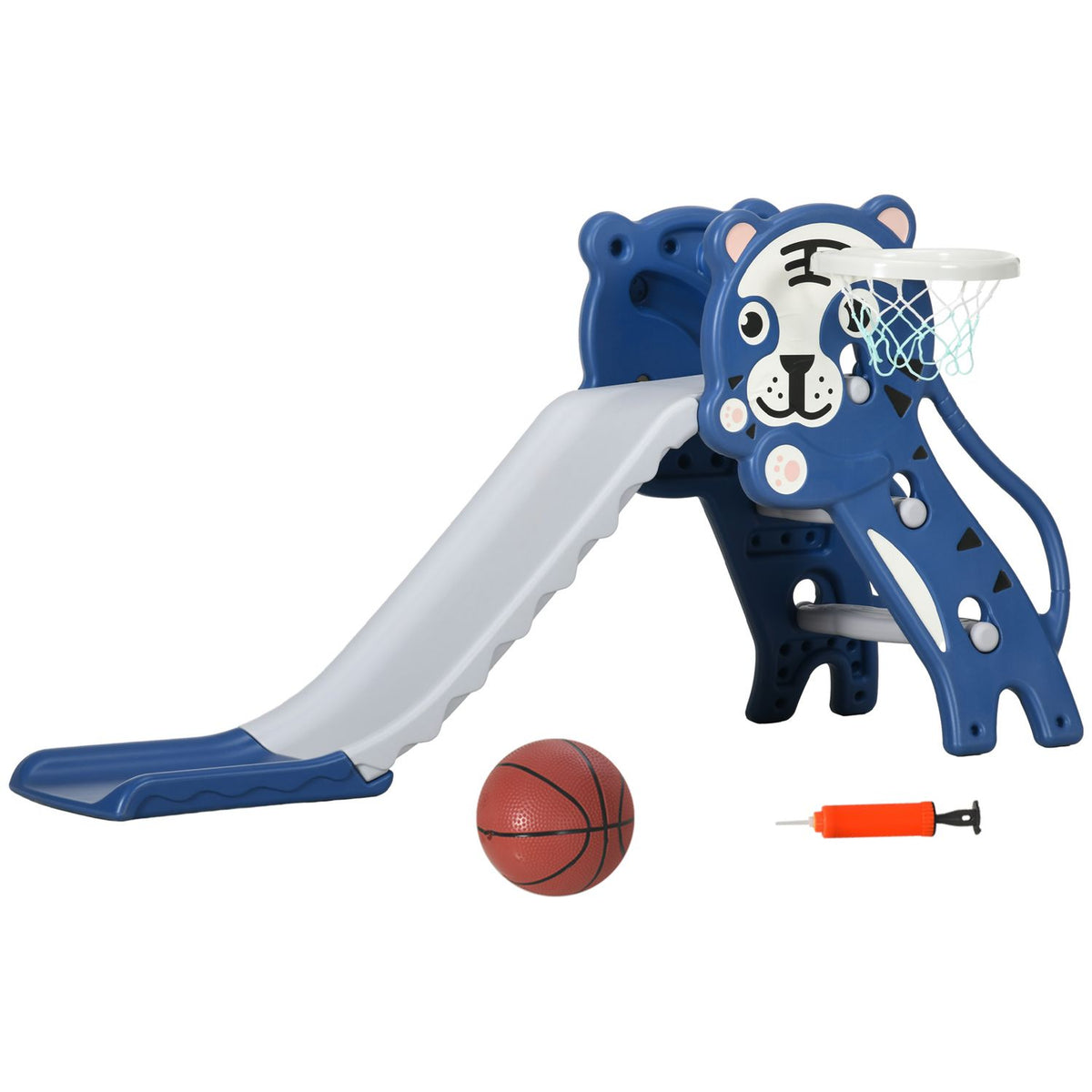 Children's Tobogan 3 In 1 With Blue Tiger Pattern and Grey Aiyaplay