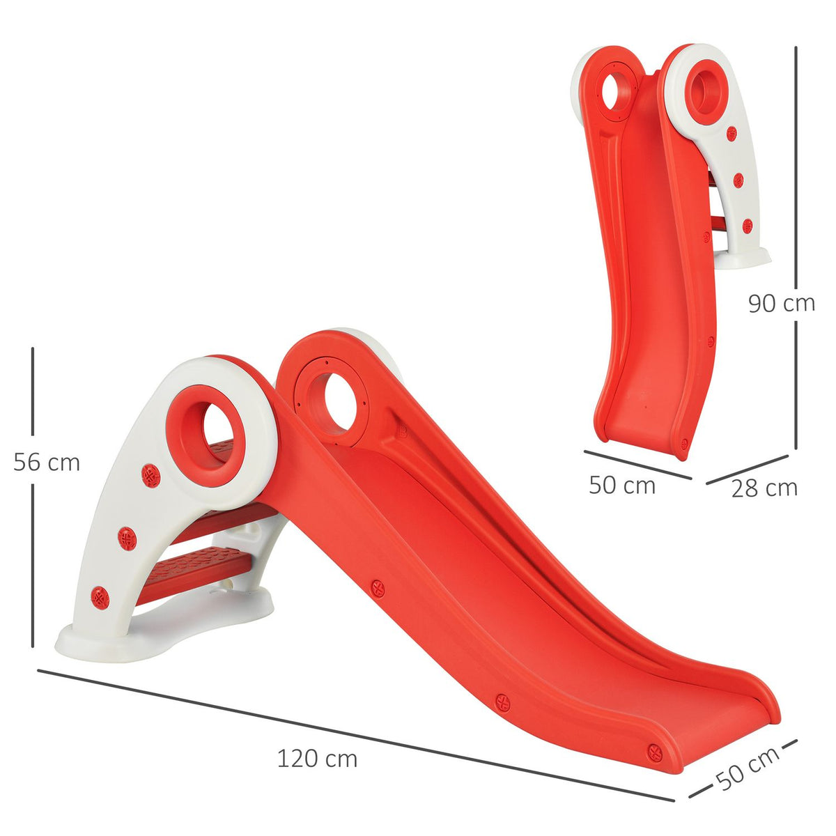 Children's Tobogan with Stairway and Red Ramp Homcom