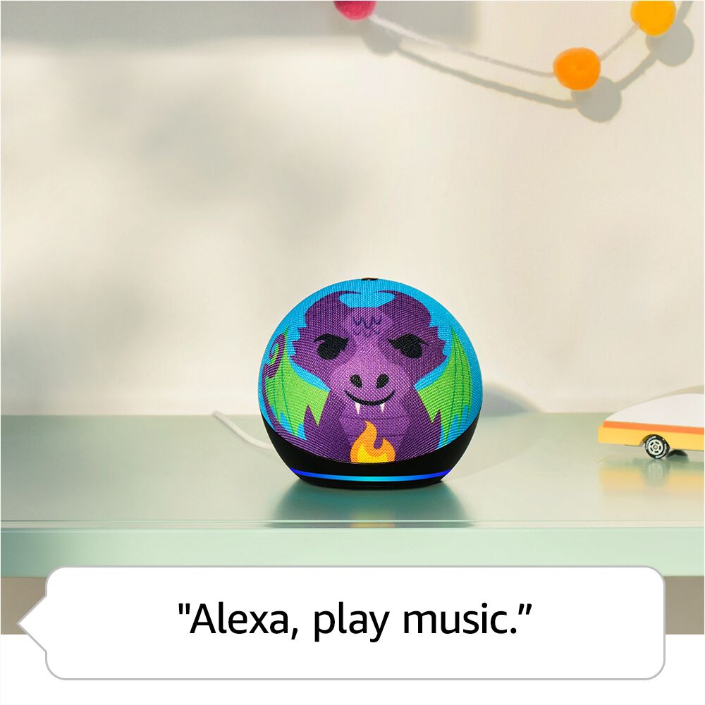 Amazon - Echo Dot Kids (5th Generation, Launch 2022) with Alexa - Fire Dragon