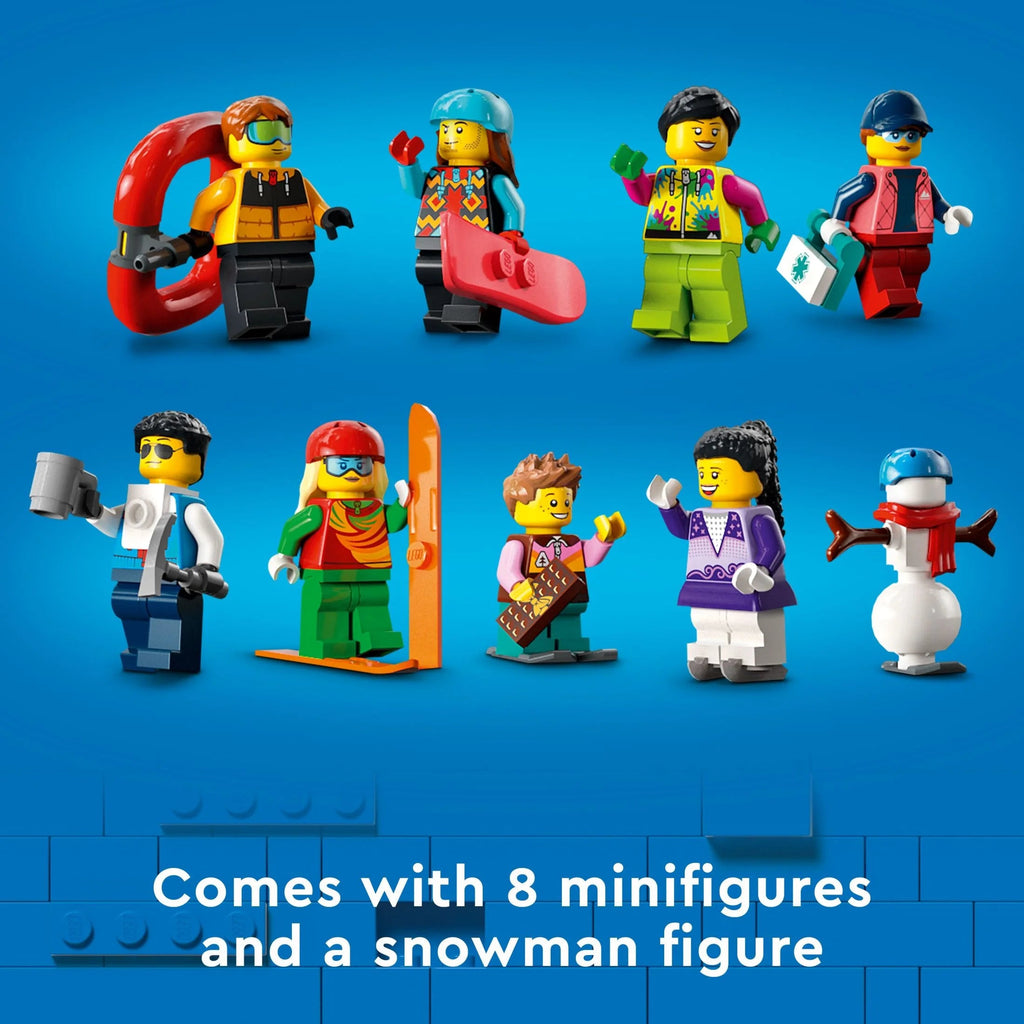 LEGO City Skiing and Escalating Center 60366 Construction Set, 3 Level Building with Skiing Track, 8 Minifigures and 2 Animal Figures for Imaginative Winter Sports Game, Fun Gift Idea for Children and Skiing Fans