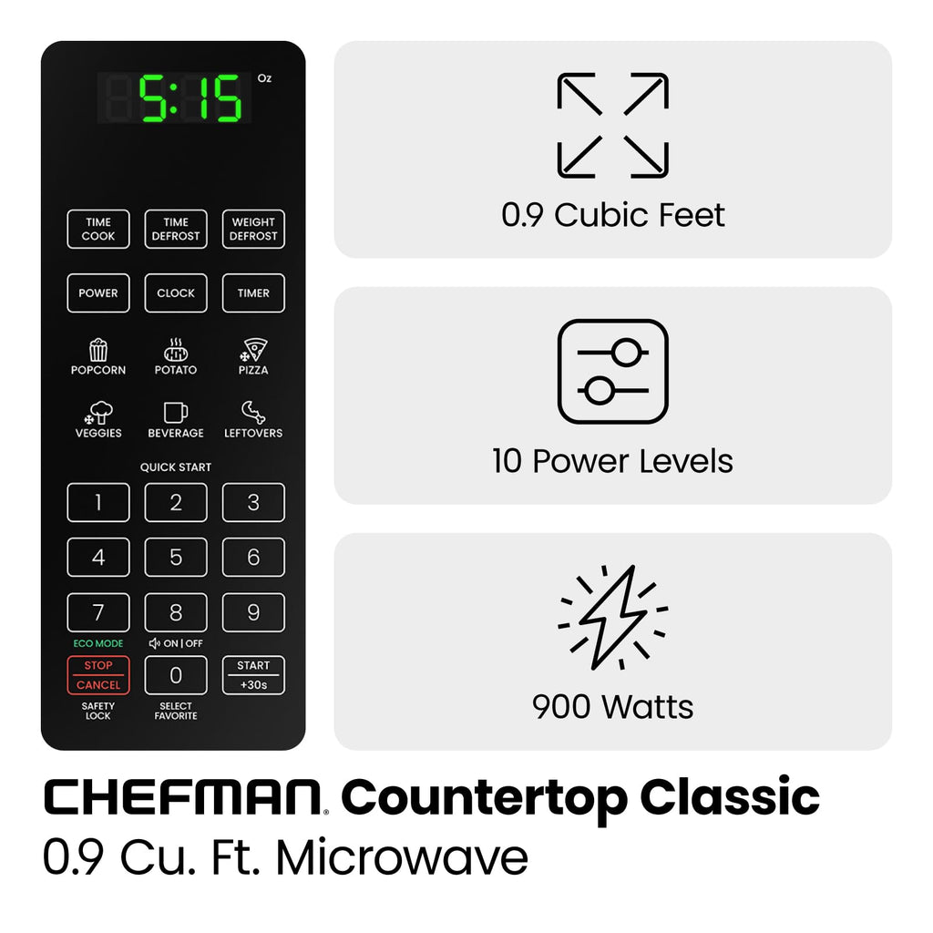 Chefman Encimera Microwave Stainless Essentials