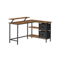 L-shaped desk with Spacious Boxes with Monitor Support