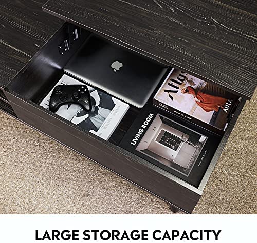 WLIVE Centre table with high cover, Hidden compartment and Adjustable storage shelf