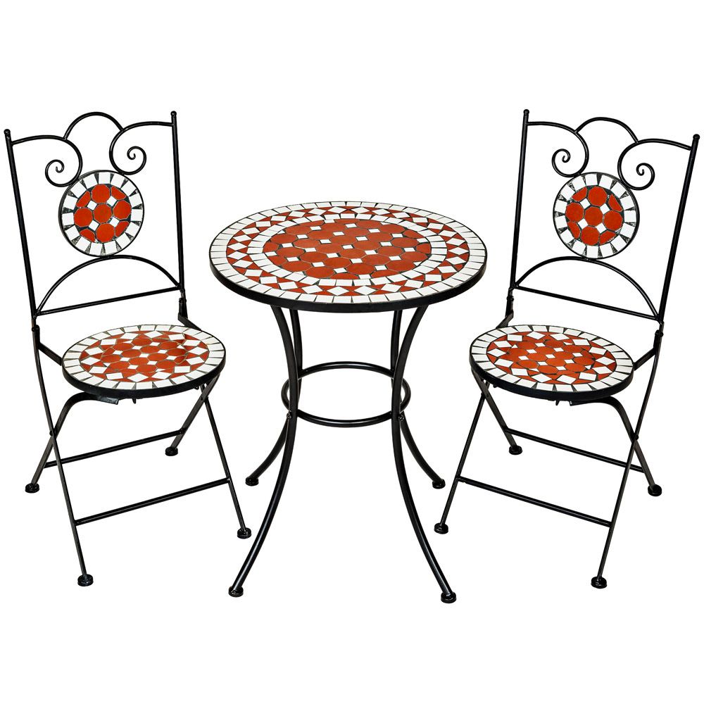 Table Set Ø 60cm + 2 Mosaic Chairs