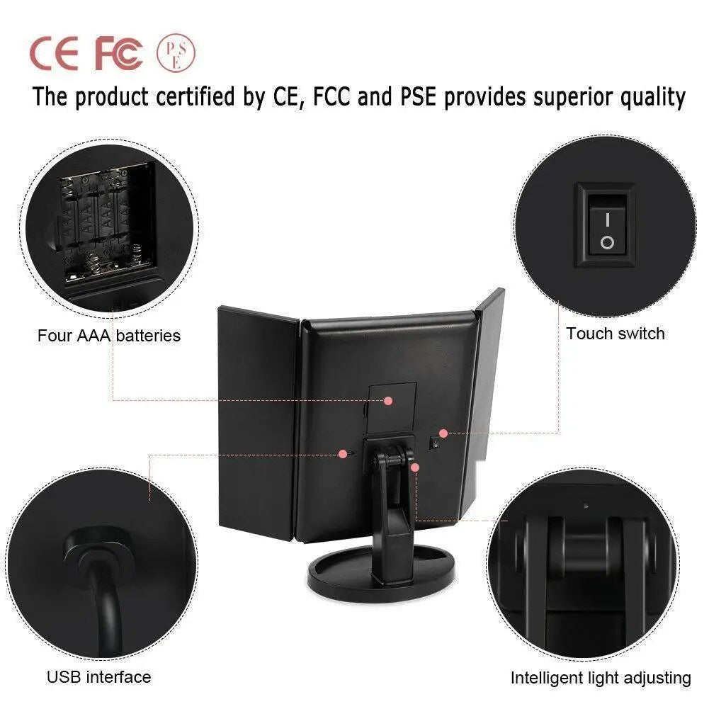 Light Make-up Mirror - Smart Touch Mirror with Lights and 10X Increase