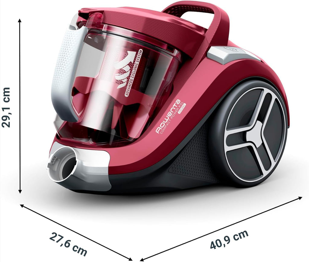 Rowenta Compact Power XXL Bag-free vacuum cleaner, 900W Energy-Efficient Motor, Advanced Cyclonic Filtration, 2.5L Large Extra Deposit, Compact, Classic Kit, RO4B23 Model