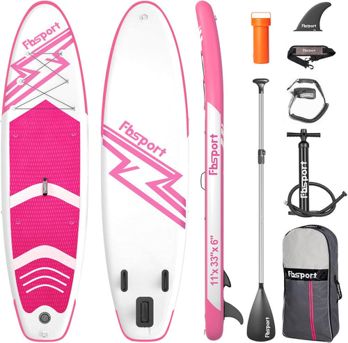 11-inch Paddle Premium FBSPORT table, yoga table with SUP accessories and transport bag, wide posture, surf control, anti-slip cover, strap, rowing and pump for young and adult