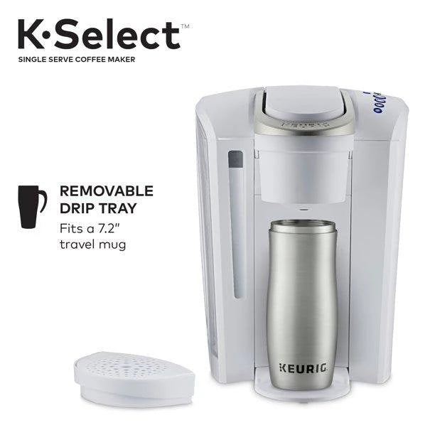 Keurig - K-Select Single cup coffee maker for K-Cup capsules - White Mate