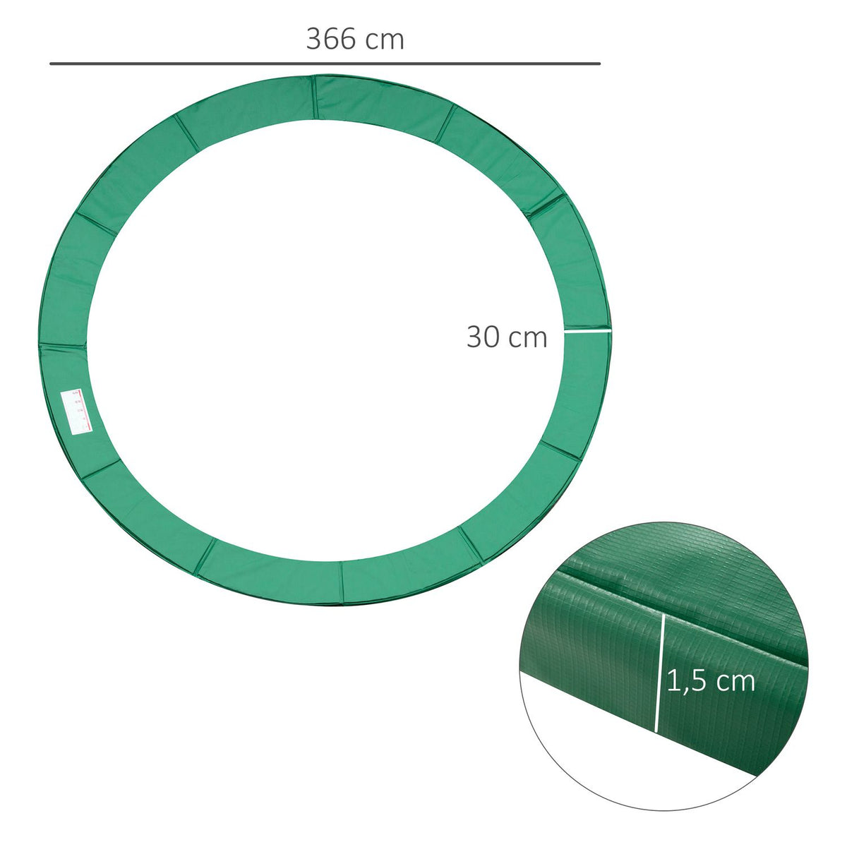 Covered Bore Bed Elastica Homcom Plastic Pe Ø366 Green