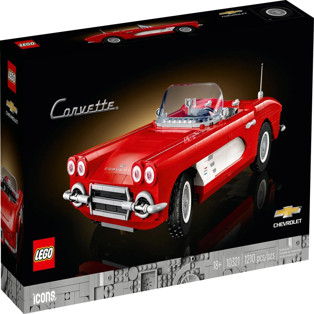 LEGO Icons Corvette 10321 - Classic Car Building Set for Adults, Gift Idea for Classical Autos Lovers, Build and Exhibe this Replica of an American Auto Icon