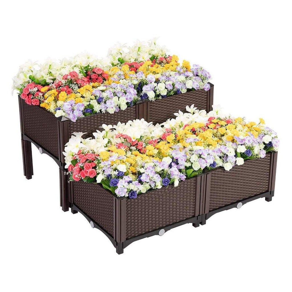 High Plastic Garden Kit for Plants and Vegetables - Set of 4