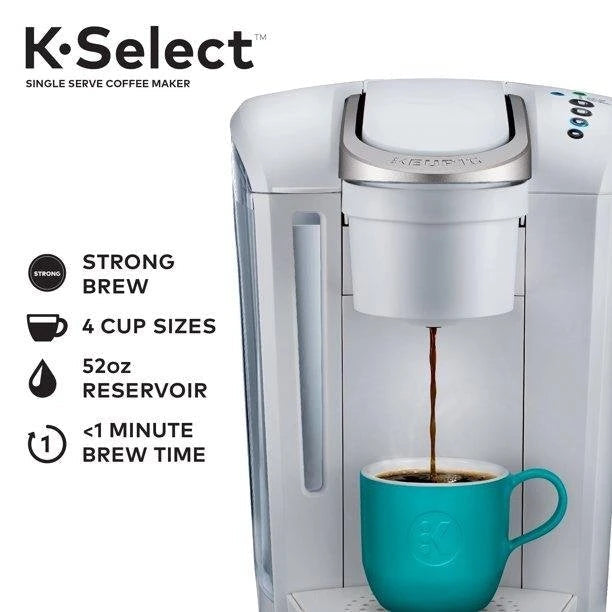 Keurig - K-Select Single cup coffee maker for K-Cup capsules - White Mate