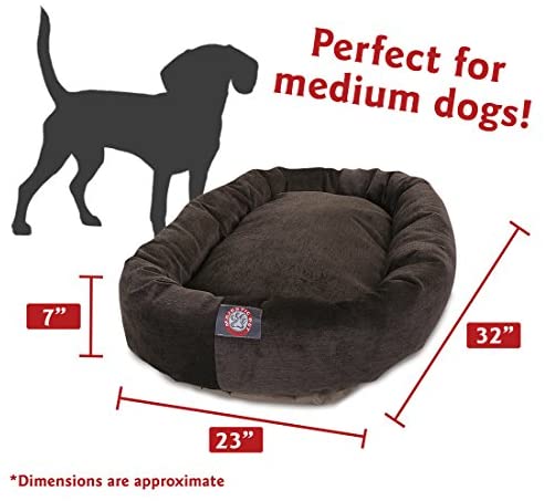 Majestic Pet Villa Bed for Bagel Dogs - 124; Donut-shaped Calming Bed, Multiple Tongs and Colors