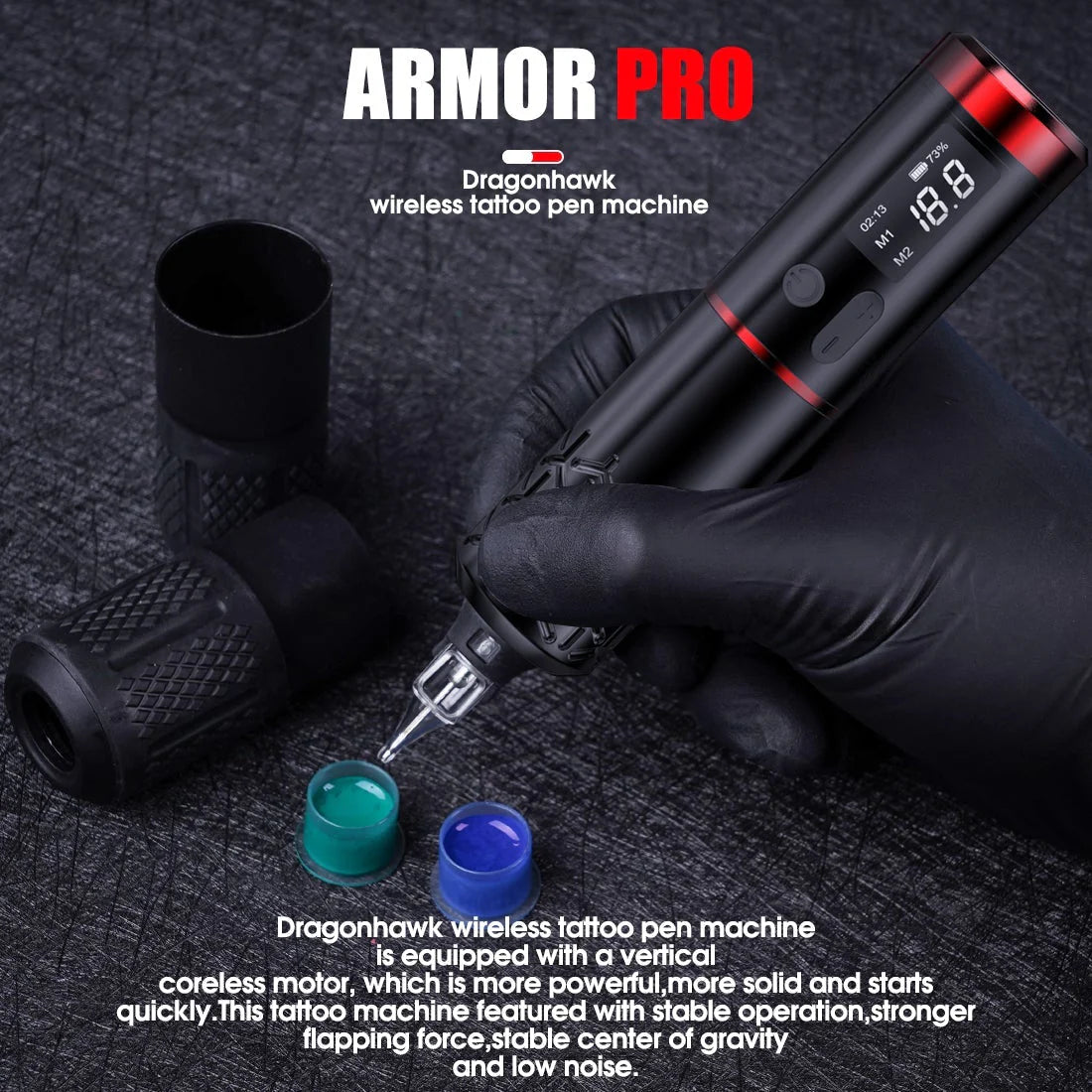 Hydraulic Pen Tattage Machine Dragonhawk Armor Pro