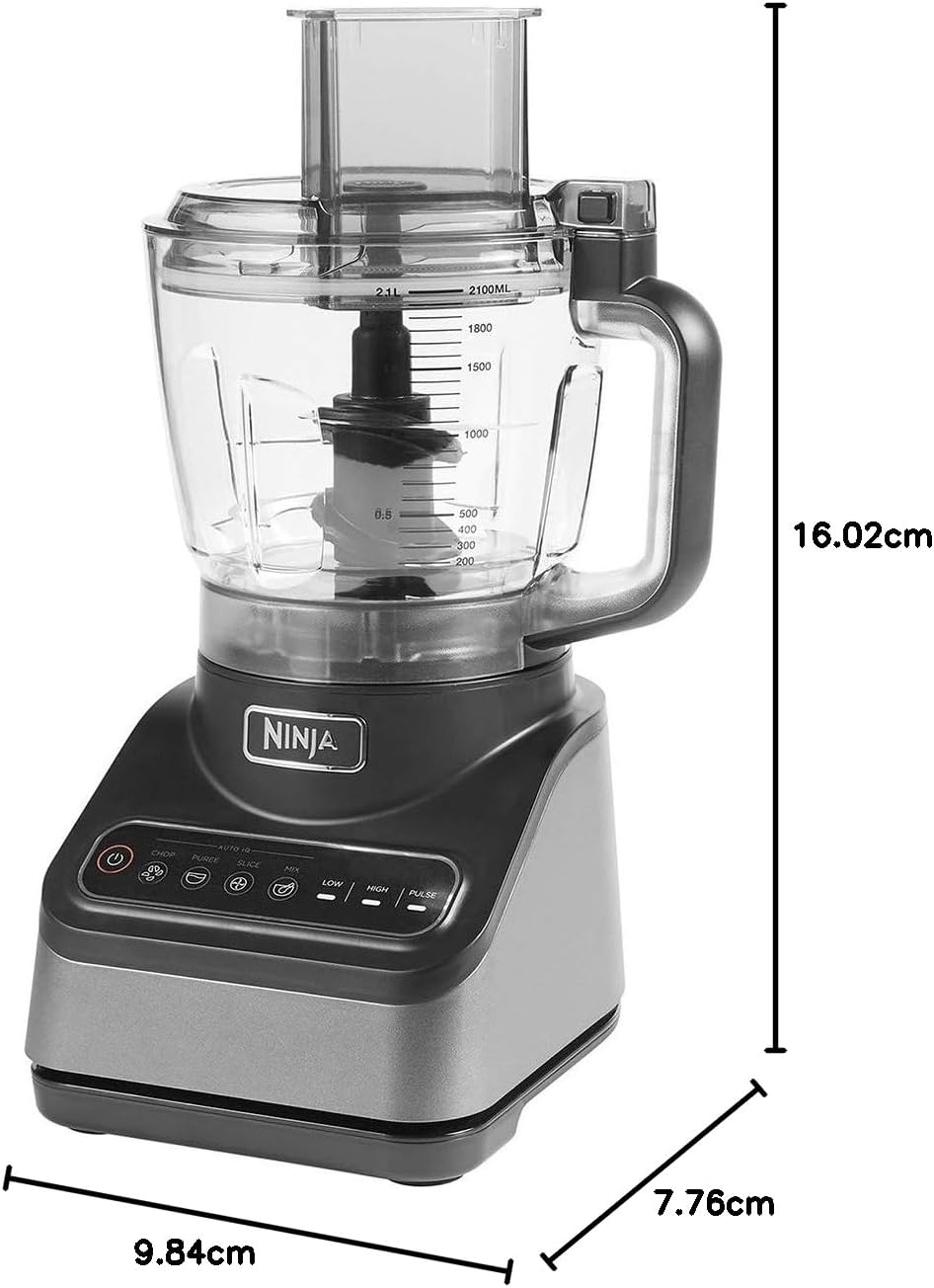 Ninja BN750EU Filter 2-en-1 - 1200 W, 3 Automatic Programs, 4 Manual Settings, Auto-iQ Technology, 2.1 L Jar and 700 ml Vase, Dishwasher-suitable Parts - Black / Silver