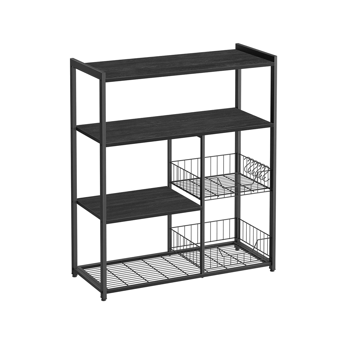 Stairway of Kitchen with Metallic Mesh Baskets with Stations and Hugs
