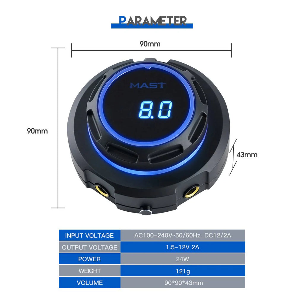 Mast Tour Tattuage Machine Kit with Rotating Machine Tour Pen and Halo Power Supply