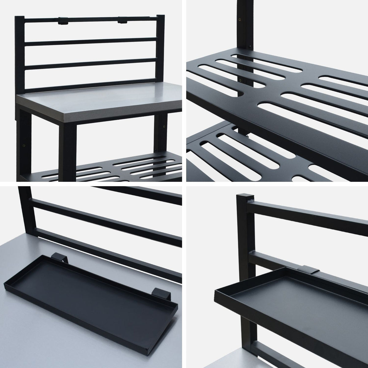 Outdoor Kitchen of Steel 2 Stations, 80cm, Black