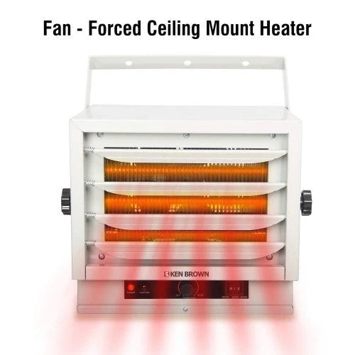 Woven heater with KEN BROWN Forged Fan 3000 / 4000 / 5000W with Double Pit Controls for Garage, Workshop, Storage or Storage Area, ETL Security Certification