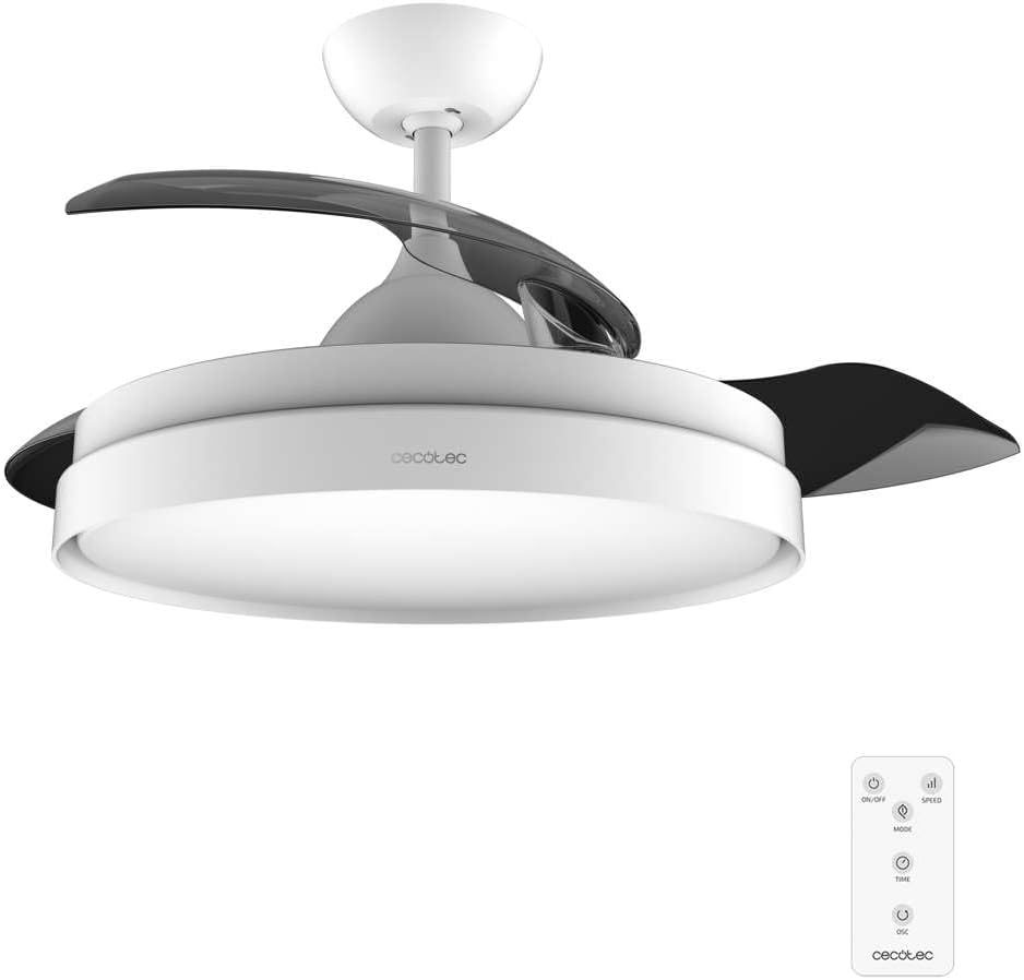 Cecotec Roof Fan with Retractable Asps and Invisible Energy Silence Aero 4280 Steel, 40 W, Diameter 42 Pulses (106 cm), Timer, 3 Tons of Light, Summer Function