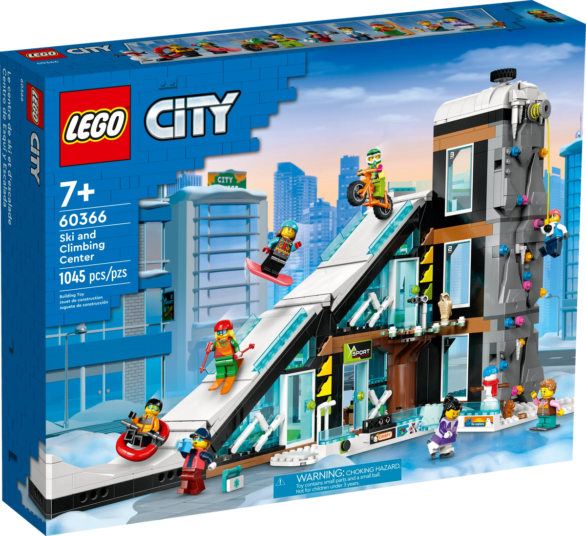 LEGO City Skiing and Escalating Center 60366 Construction Set, 3 Level Building with Skiing Track, 8 Minifigures and 2 Animal Figures for Imaginative Winter Sports Game, Fun Gift Idea for Children and Skiing Fans
