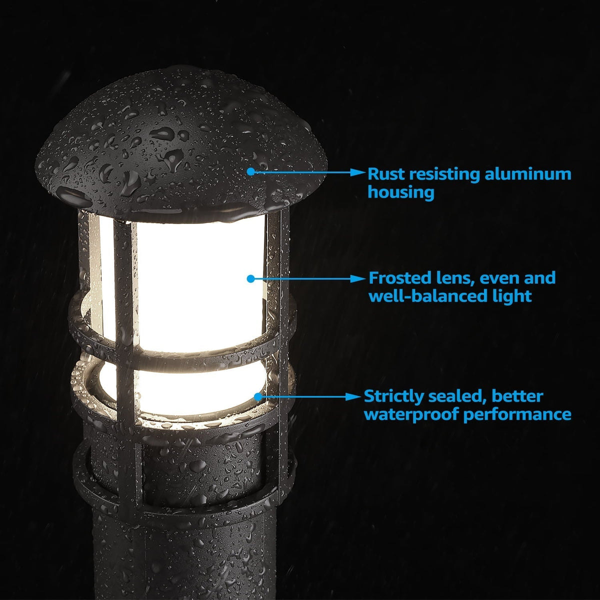 LEONLITE 12 LED Landscape Light Package, 3W 12V Low Voltage, Road Light Impermeable for Outside, ETL Certificates, Cold White Light 4000K, for Entry, Acera, 5-year warranty