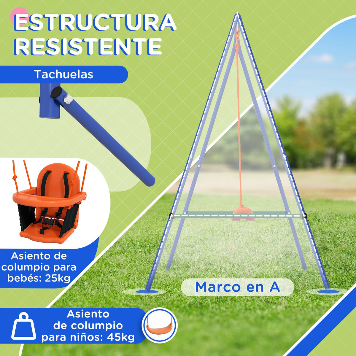 Children's Score 2 In 1 With Security Belt Outunny Orange