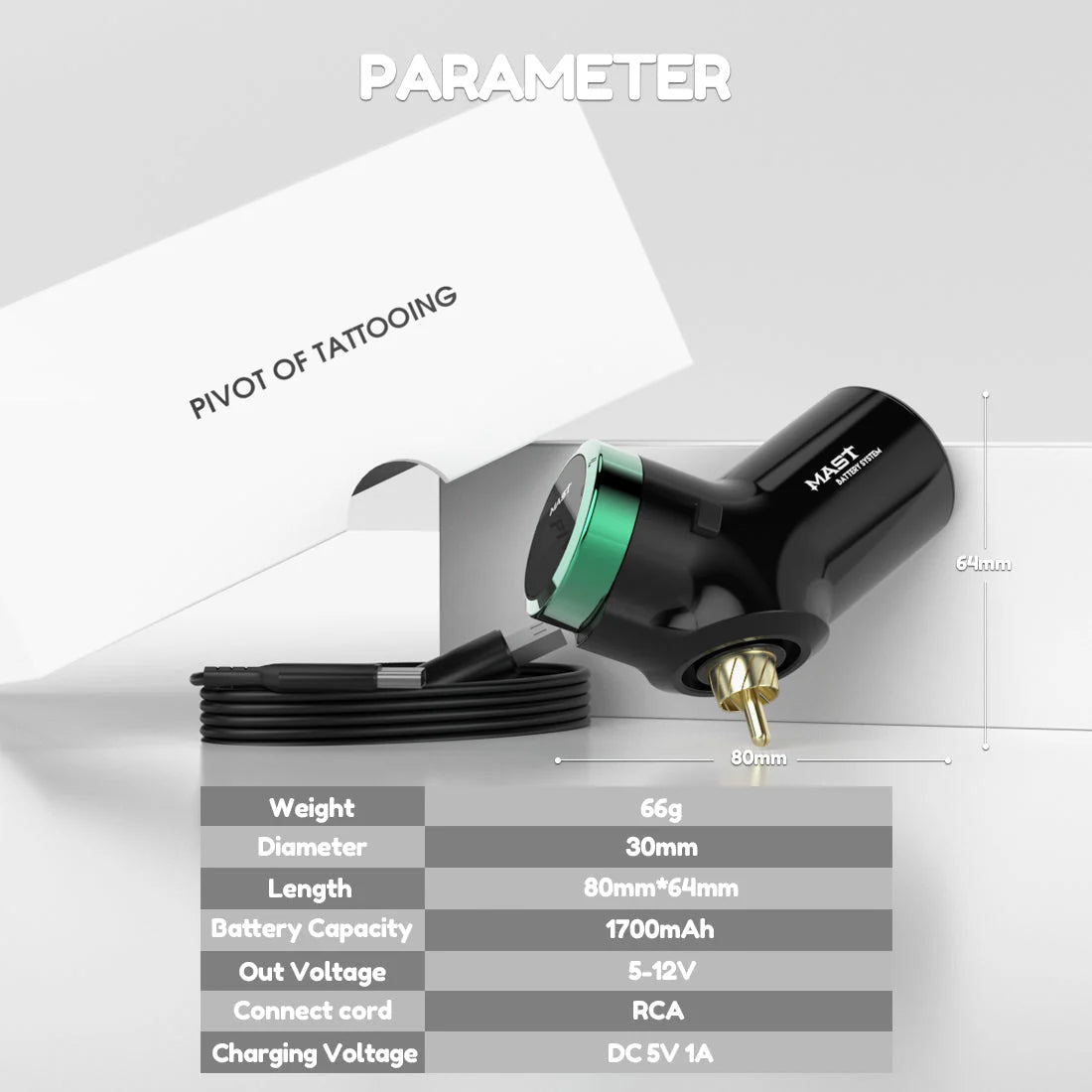 Wireless battery for Tattoos Mast T3